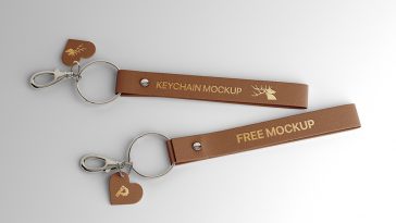 Free Leather Keychain Mockup