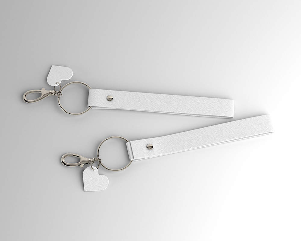 Free Leather Keychain Mockup