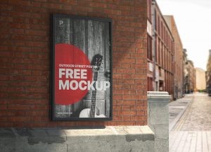 Free Outdoor Street Poster Mockup