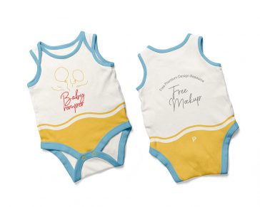 Free Sleeveless Baby Romper Mockup