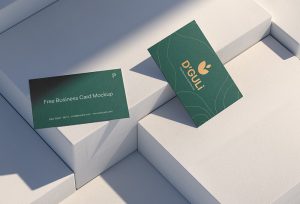 Free Textured Business Card Mockup