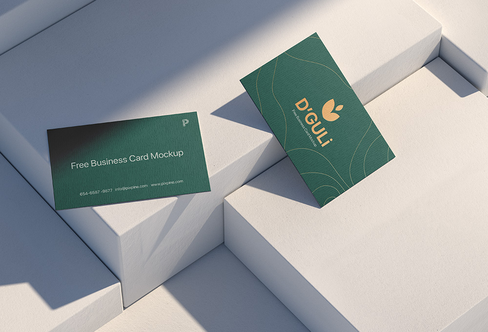 Premium PSD  Textured business card paper mock-up