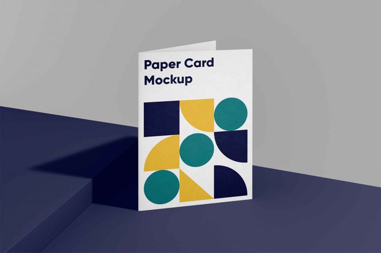 Free Folded A4 Paper Card Mockup PSD