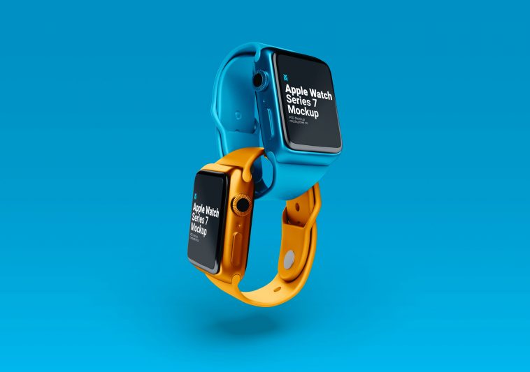 Free Apple Watch Series 7 Mockup PSD set