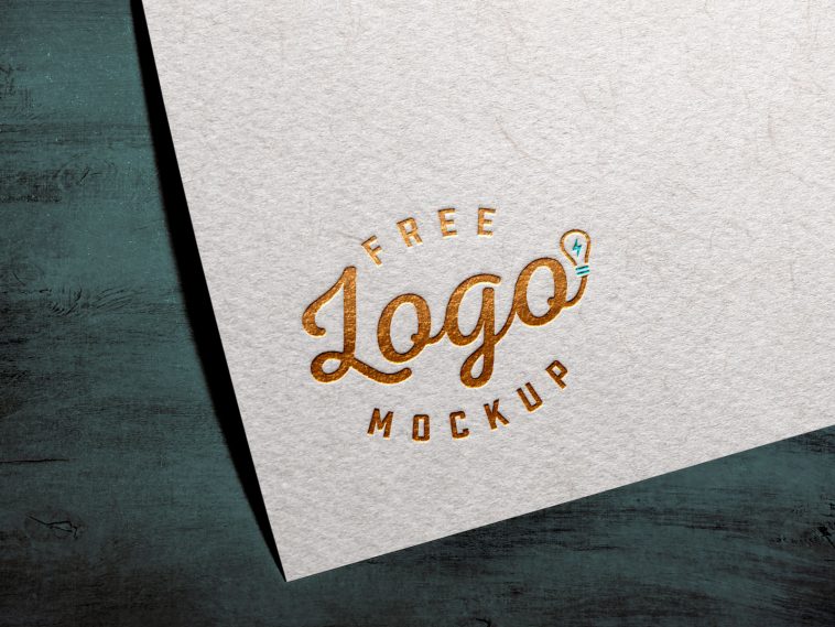 Free Foil Textured Card Logo Mockup