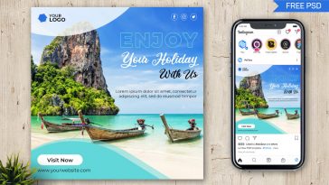 Free Holiday Trip Package Instagram Post Design PSD Template