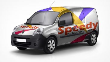 Free Mini Caddy Van Vehicle Branding Mockup PSD