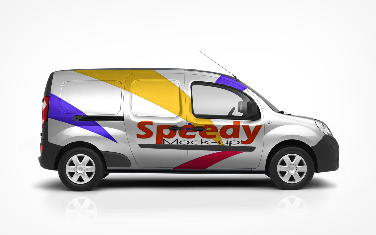 Free Mini Caddy Van Vehicle Branding Mockup PSD