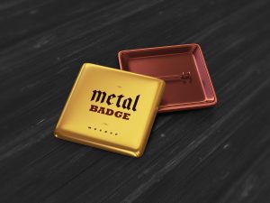 Free Pin Metal Badge Mockup PSD
