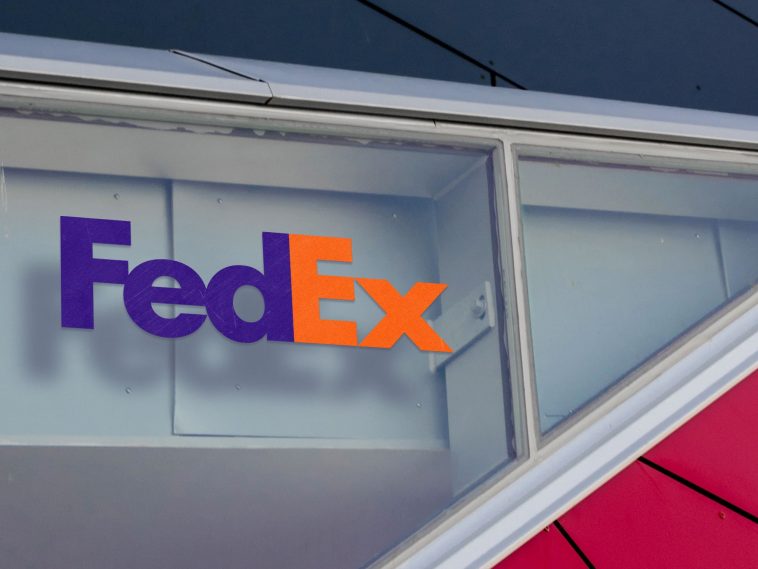FedEx Logo Free Window Sticker Logo Mockup