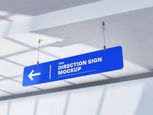 Hanging Direction Sign Mockup