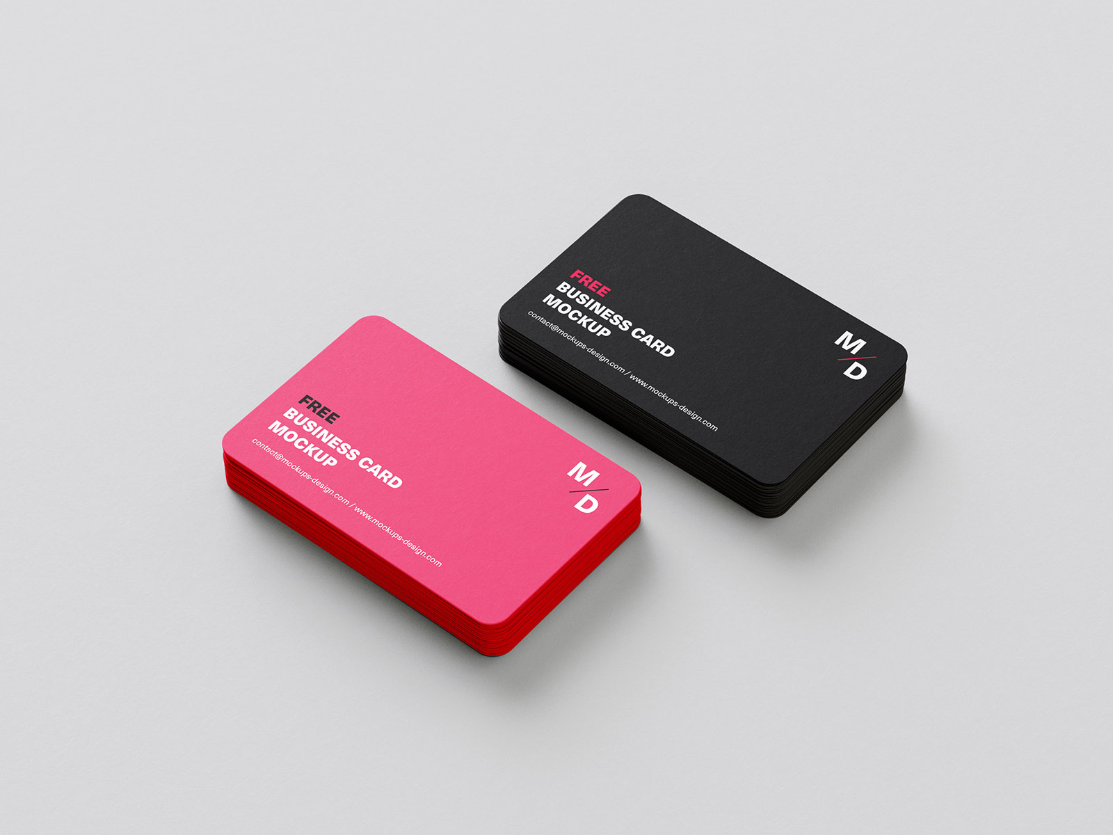 5 Free Rounded Corners Business Card Mockup PSD Set