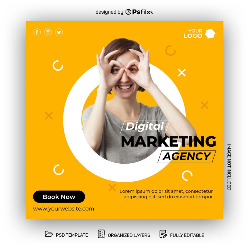 Simple Digital Marketing Instagram Post Design PSD Template