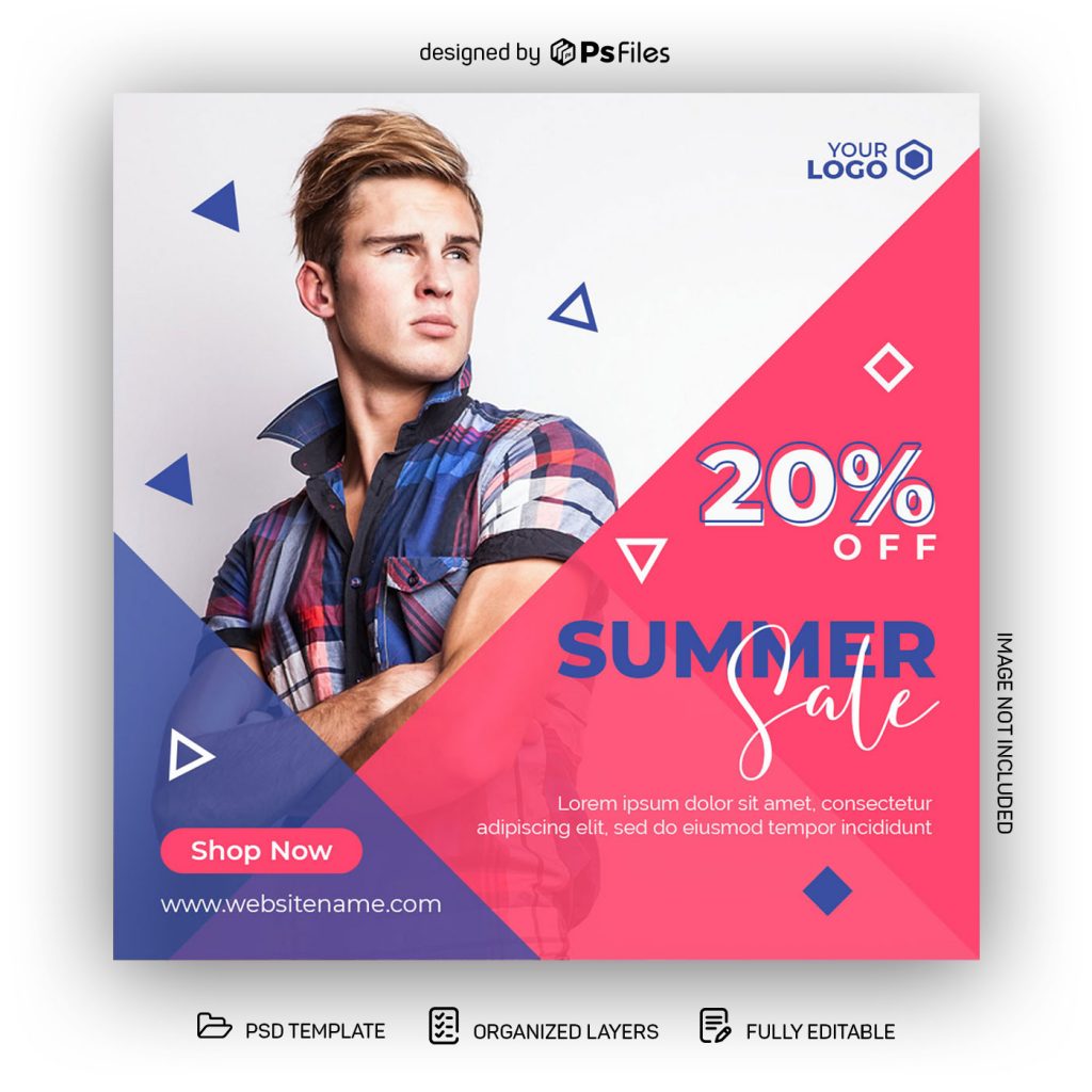 Free Summer Sale Instagram Post Design PSD Template