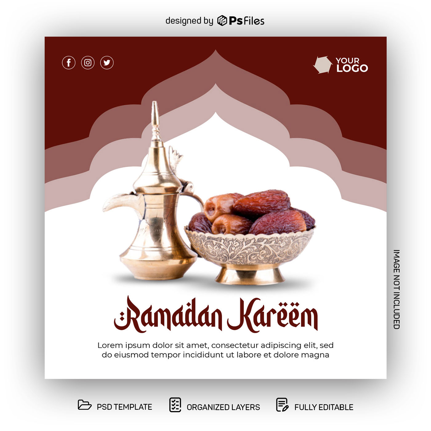 PsFiles Ramadan Kareem Social Media Post + Story Design PSD Template