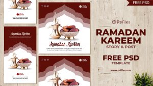 PsFiles Ramadan Kareem Social Media Post + Story Design PSD Template