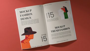Opened Magazine Mockup PSD