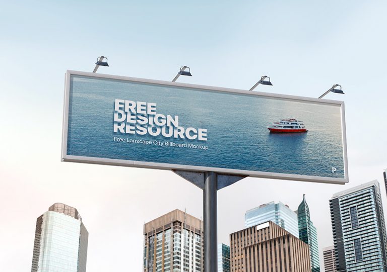 Free Landscape City Billboard Mockup PSD   PsFiles