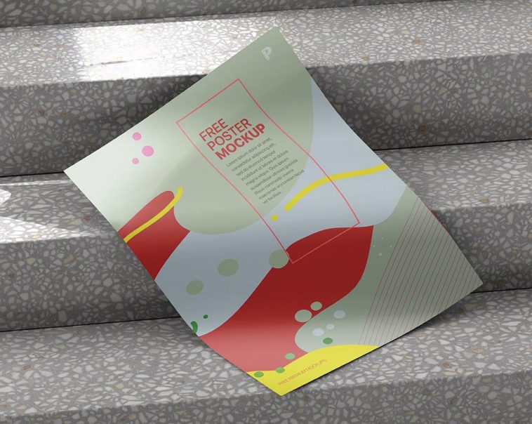 On Stairs Poster Mockup