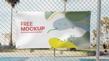 Free Outdoor Fabric Banner Mockup