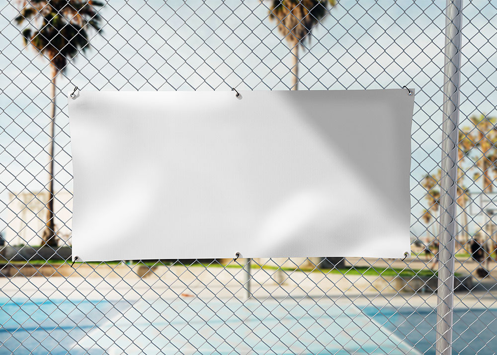 Free Outdoor Fabric Banner Mockup