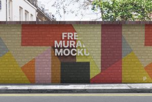 Free Street Mural Wall Mockup
