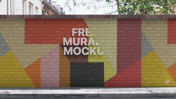 Free Street Mural Wall Mockup