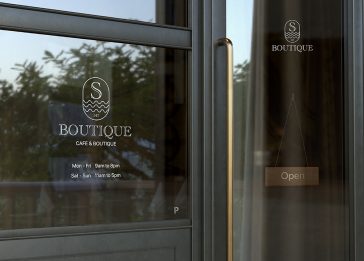 Free Window Logo Sign Mockup