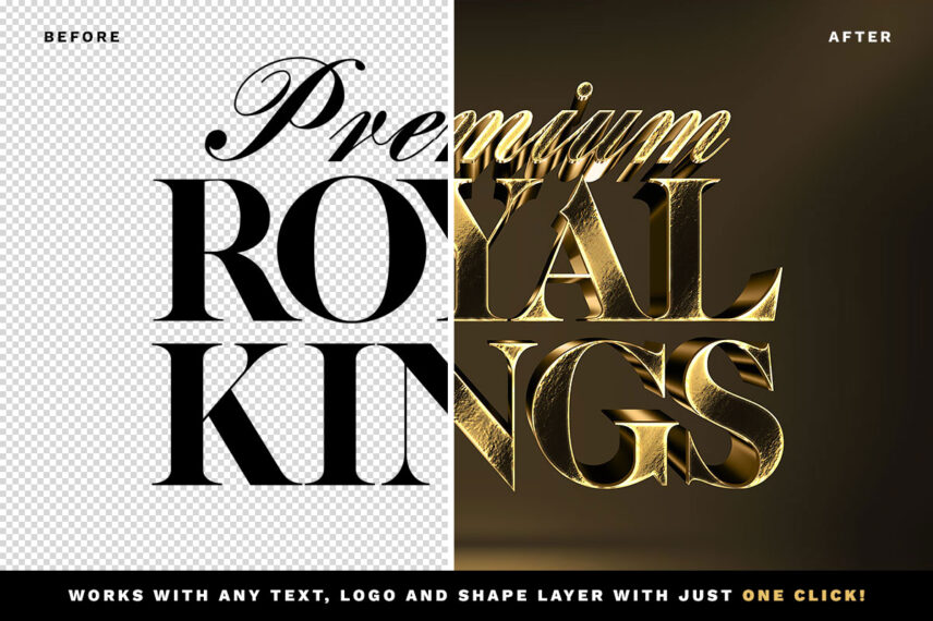 3D Gold Text and Logo Effect Vol.2