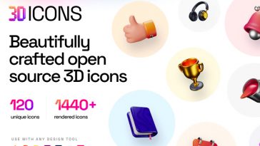 Free Open Source 3D Icon Library PSD