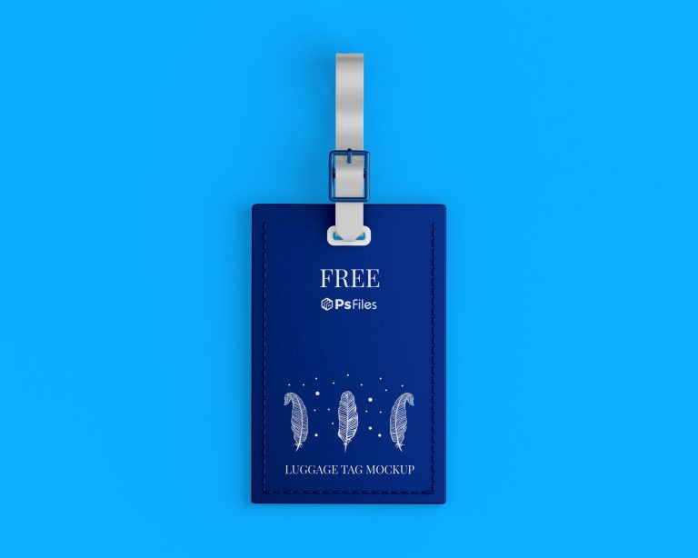 Free Luggage Bag Tag Mockup PSD Set - PsFiles