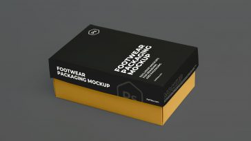 Free PsFiles Footwear Shoe Packaging Box Mockup PSD