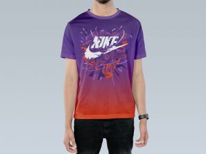 Free Short Sleeves Crew Neck T-Shirt Mockup PSD