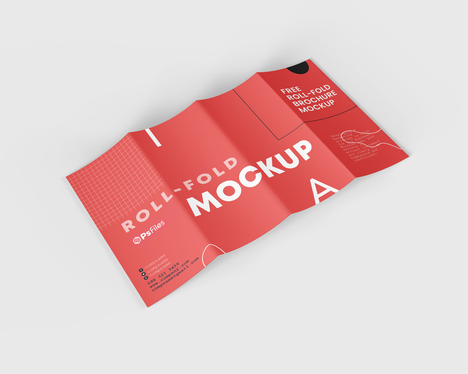 PsFIles Free 4 fold Brochure Mockup PSD Set