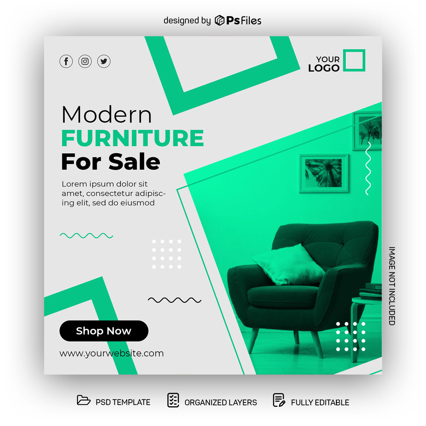 PsFiles Free Modern Furniture Discount Post PSD Template