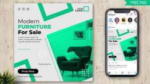 PsFiles Free Modern Furniture Discount Post PSD Template