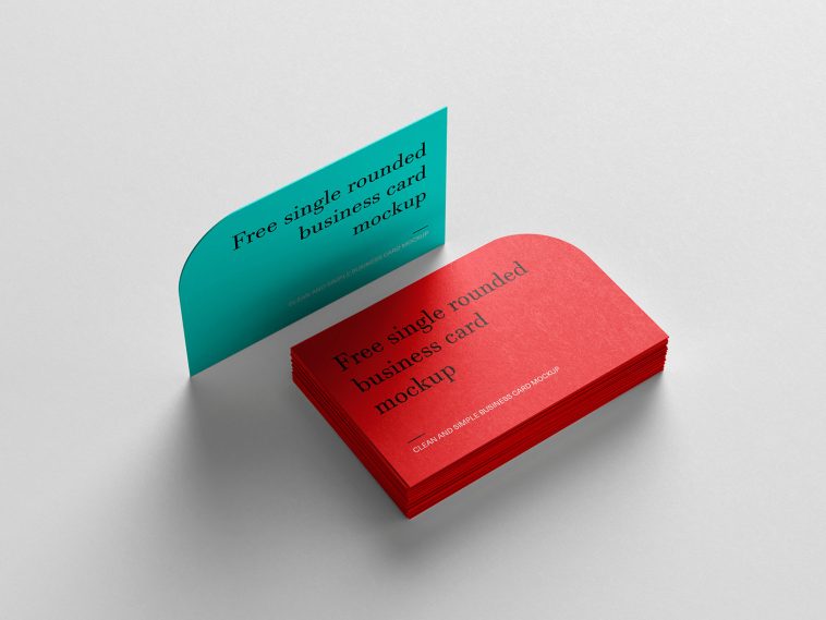 Single Rounded Business Card Mockup