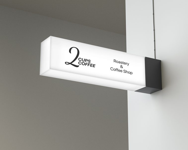 Free Lightbox Logo Signage Mockup