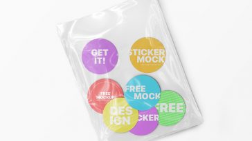 Free Round Stickers Mockup