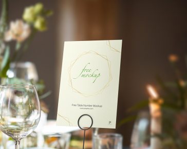 Free Table Number Mockup