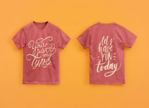 Free V-Neck T-Shirt Mockup