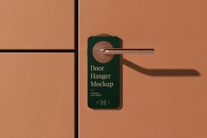 Free Round Corners Door Hanger Mockup PSD