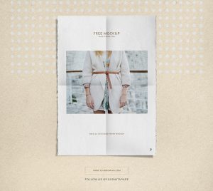 Free A4 Folded Paper Mockup