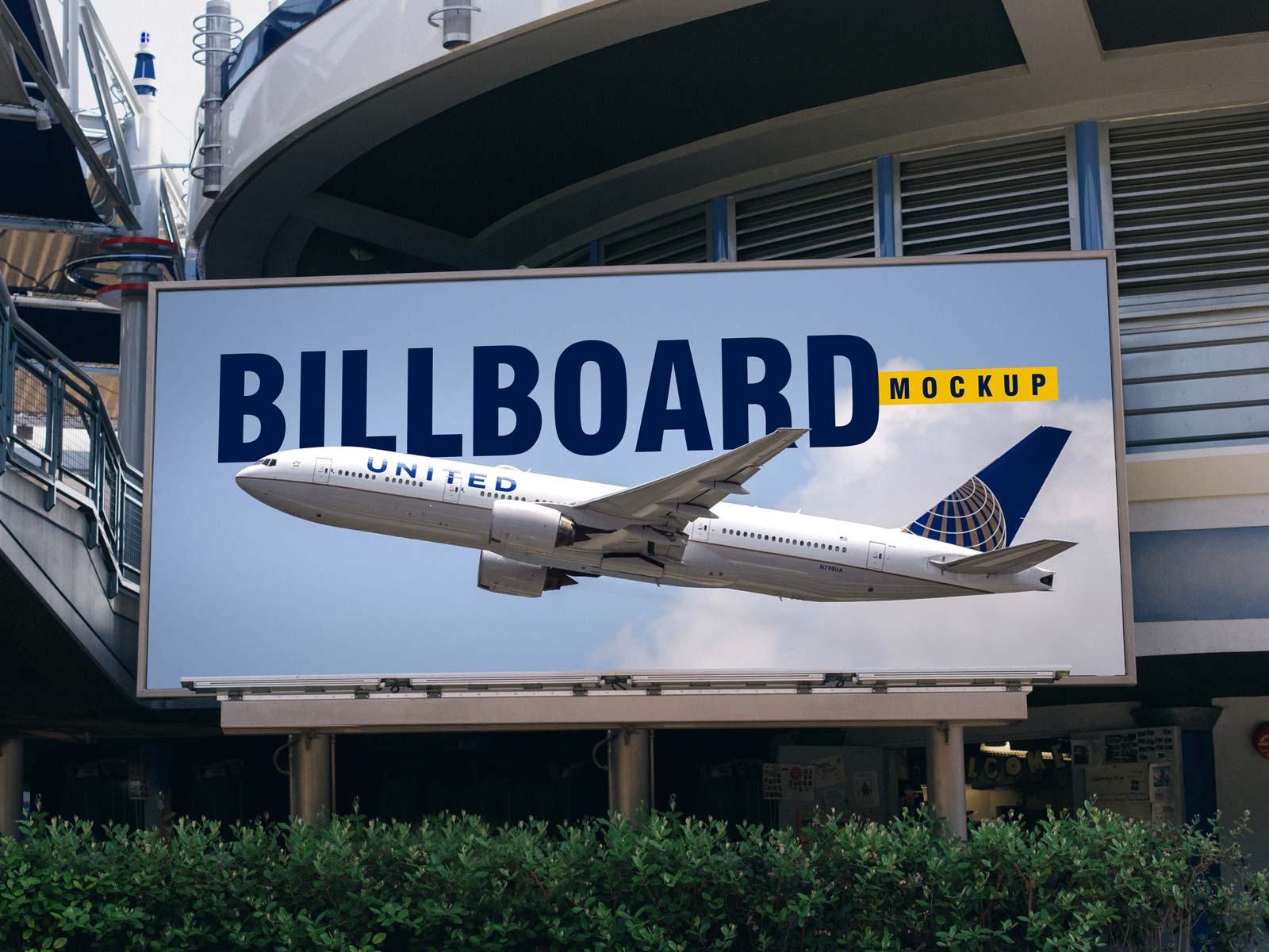 Free Airport Billboard Mockup PSD - PsFiles