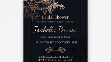 Free Bridal Shower Invitation Template PSD
