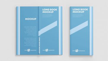 Free Long Rectangle Book Mockup PSD Set