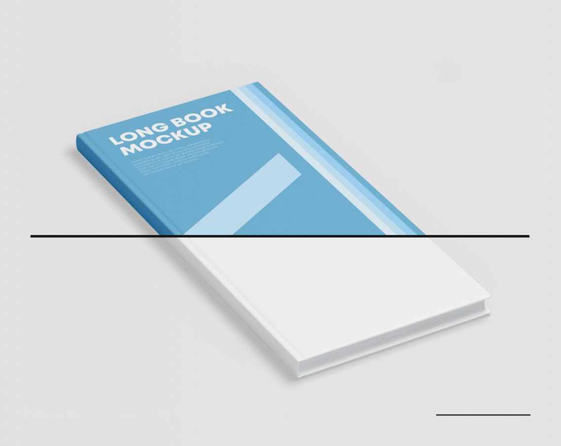 Free Long Rectangle Book Mockup PSD Set