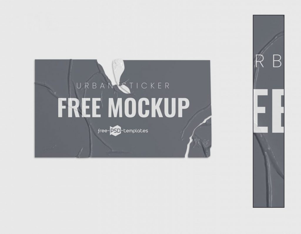 Free Square, Triangle, Round & Rectangle Sticker Mockup PSD