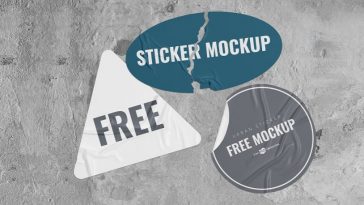 Free Square, Triangle, Round And Rectangle Sticker Mockup PSD