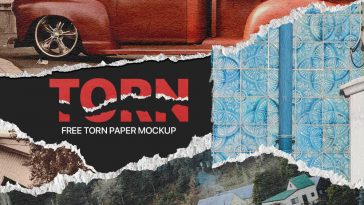 Free Torn Paper Effect Mockup PSD